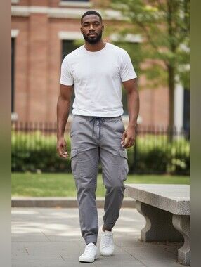 RSQ Men's Cargo Jogger Pants - Gray